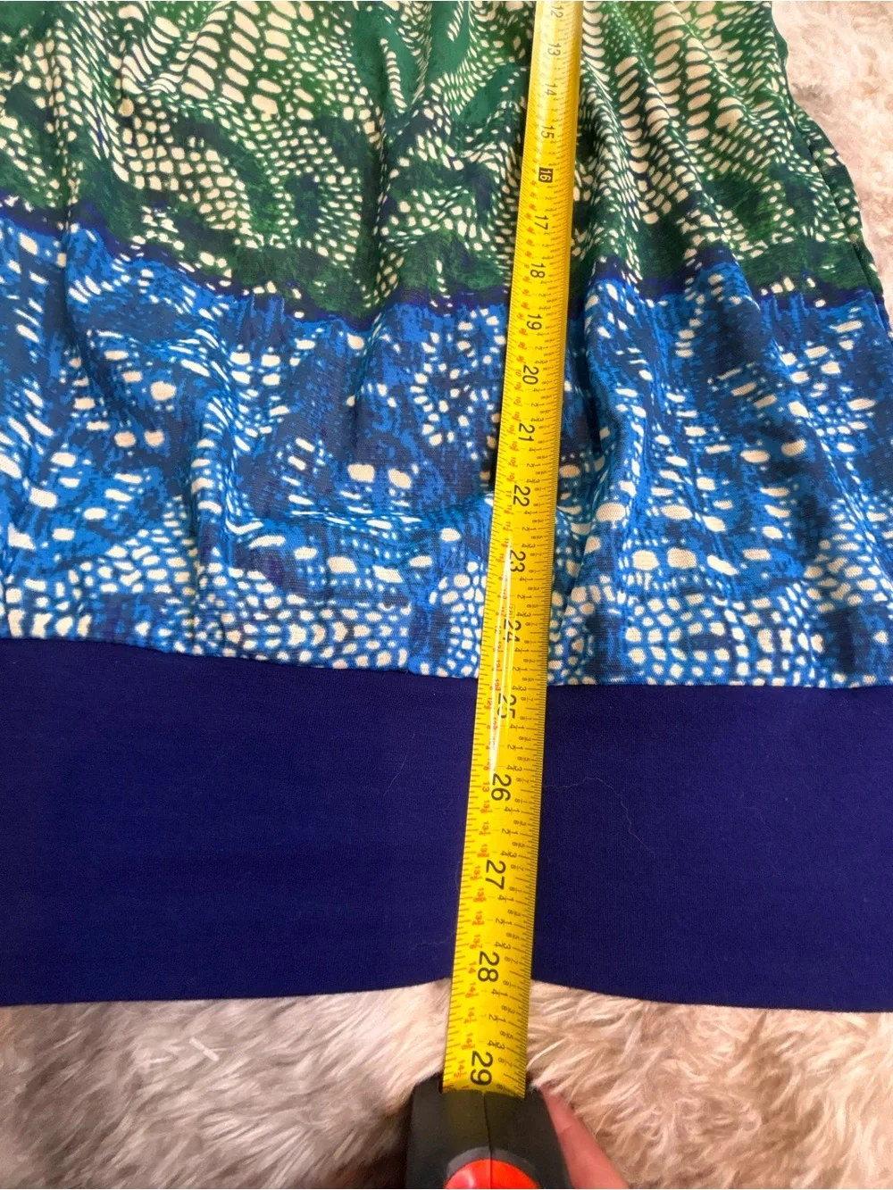 Maurices Green and Blue Printed Halter Tank with Navy Trim